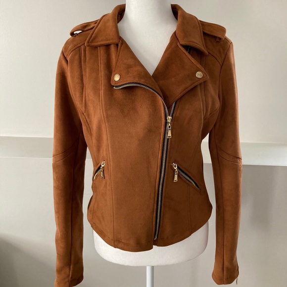 ❌SOLD Jou Jou Bonded Suede Moto Jacket - Picture 5 of 9